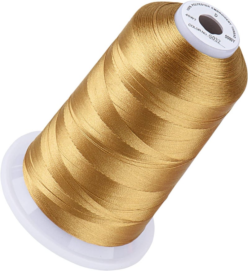 simthread 5500Yds Embroidery Thread, 5000M High-Yardage 40WT 100% Polyester Thread – 170+ Vivid Colors, High-Speed Rated – Compatible with Brother, Singer, Janome & More - Autumn Haystack S032 - Image 1